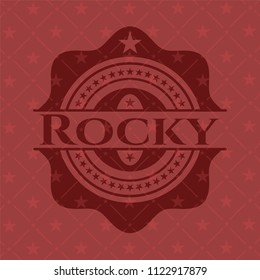 Rocky retro red emblem