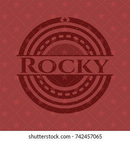 Rocky retro red emblem