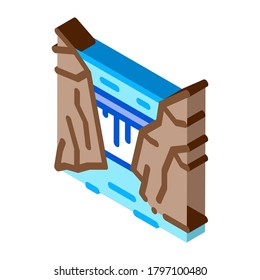 rocky terrain icon vector. isometric rocky terrain sign. color isolated symbol illustration