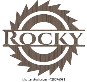 Rocky vintage wooden emblem