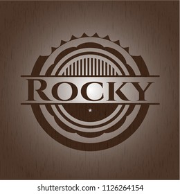 Rocky wood emblem. Retro