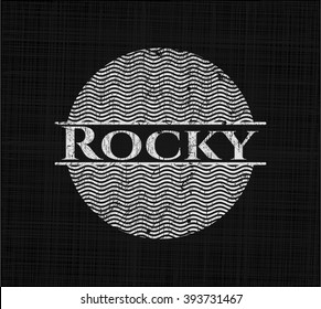 Rocky escrito con textura de pizarra