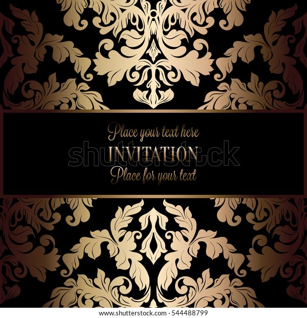 Rococo Background Antique Luxury Black Gold Stock Vector (Royalty Free ...