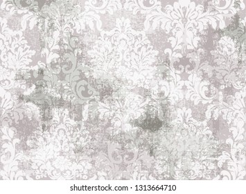 Rococo Baroque texture pattern Vector. Floral ornament decoration. Victorian engraved retro design. Vintage fabric decors. Luxury fabrics