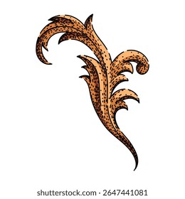 rococó barroco vitoriano borda desenhado à mão. simetria dourada, decorativo opulento, filigree arabesco rococó barroco barroco vitoriano borda vetor esboço.
