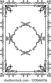 Rococo fine frame is on white