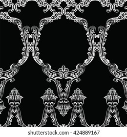Rococo frame decor pattern. Vector French Luxury rich carved ornaments and Wall Frames. Victorian Royal Style frame