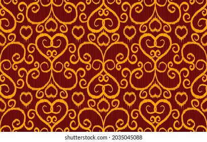 Rococo Indian  ethnic pattern. Aztec fabric carpet mandala ornament boho chevron textile decoration. Tribal turkey native oriental ikat traditional embroidery vector illustrations background 
