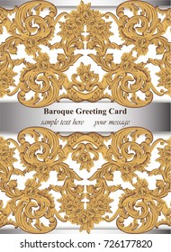 Rococo Rich invitation card Vector backgrounds