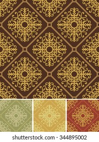 Rococo seamless pattern-vector illustration of seamless background series of four