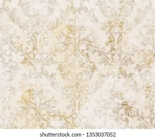 Rococo texture pattern Vector. Floral ornament decoration. Victorian engraved retro design. Vintage grunge fabric decors. Luxury fabrics