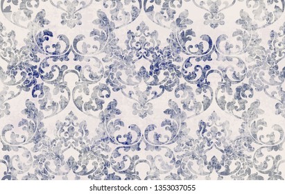 Rococo texture pattern Vector. Floral ornament decoration. Victorian engraved retro design. Vintage grunge fabric decors. Luxury fabrics