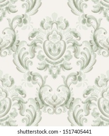 Rococo texture pattern Vector. Floral ornament decoration. Victorian engraved retro design. Vintage grunge fabric decors. Luxury fabrics