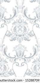 Rococo texture pattern Vector. Floral ornament decoration. Victorian engraved retro design. Vintage grunge fabric decors. Luxury fabrics
