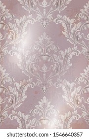 Rococo texture pattern Vector. Floral ornament decoration. Victorian engraved retro design. Red color. Vertical. Vintage grunge fabric decors. Luxury fabrics