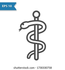 Rod of Asclepius Icon. Professional, pixel perfect icon, EPS 10 format.