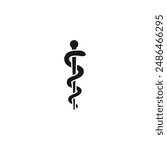 Rod of asclepius icon vector. EPS 10 editable vector