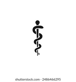 Rod of asclepius icon vector. EPS 10 editable vector