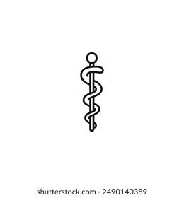 Rod of asclepius icon vector. EPS 10 editable vector