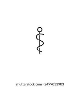 Rod of asclepius icon vector. EPS 10 editable vector