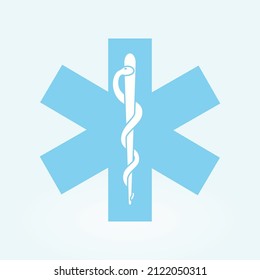 rod of asclepius medical logo vector illustration 