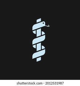 Rod of Asclepius. Modern and Simple Logo Design. Health care Vector Illustration.