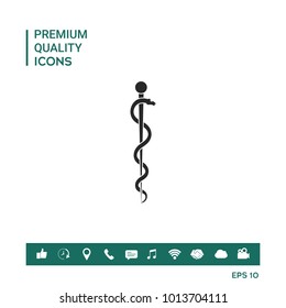Rod of Asclepius Snake Coiled Up Silhouette