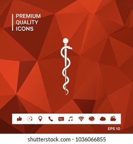 Rod of Asclepius Snake Coiled Up Silhouette