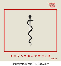 Rod of Asclepius Snake Coiled Up Silhouette