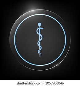 Rod of Asclepius Snake Coiled Up Silhouette