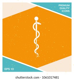 Rod of Asclepius Snake Coiled Up Silhouette