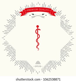 Rod of Asclepius Snake Coiled Up Silhouette