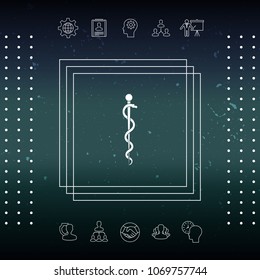 Rod of Asclepius Snake Coiled Up Silhouette