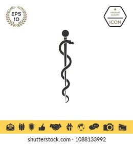 Rod of Asclepius Snake Coiled Up Silhouette