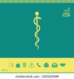 Rod of Asclepius Snake Coiled Up Silhouette
