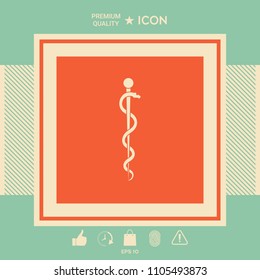Rod of Asclepius Snake Coiled Up Silhouette