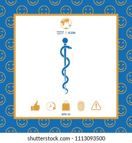 Rod of Asclepius Snake Coiled Up Silhouette