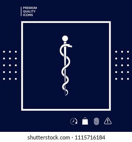 Rod of Asclepius Snake Coiled Up Silhouette