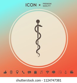 Rod of Asclepius Snake Coiled Up Silhouette