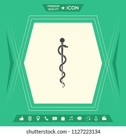 Rod of Asclepius Snake Coiled Up Silhouette