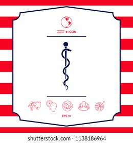 Rod of Asclepius Snake Coiled Up Silhouette