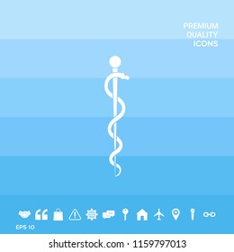 Rod of Asclepius Snake Coiled Up Silhouette