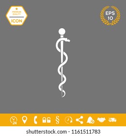 Rod of Asclepius Snake Coiled Up Silhouette