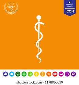 Rod of Asclepius Snake Coiled Up Silhouette