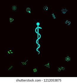 Rod of Asclepius Snake Coiled Up Silhouette
