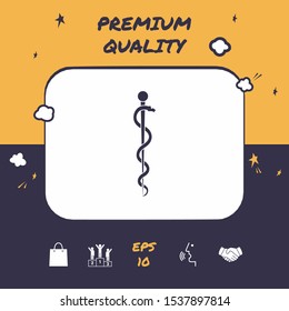 Rod of Asclepius Snake Coiled Up Silhouette. Graphic elements for your design