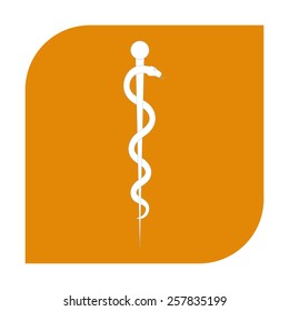 Rod of Asclepius Snake Coiled Up Silhouette