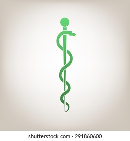 Rod of Asclepius Snake Coiled Up Silhouette