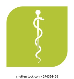 Rod of Asclepius Snake Coiled Up Silhouette