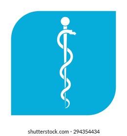 Rod of Asclepius Snake Coiled Up Silhouette